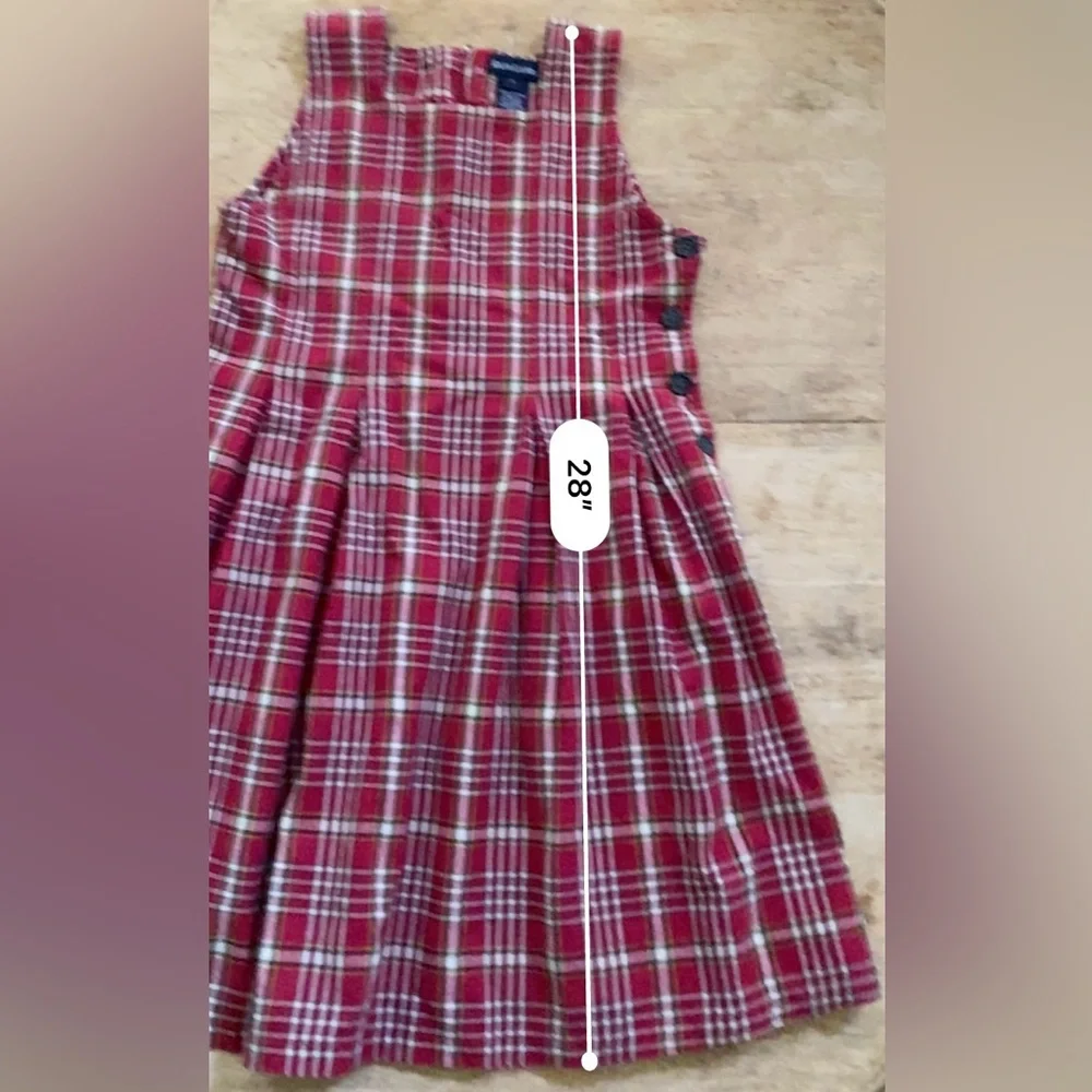 Ralph Lauren Girl’s Sz 6 100% Cotton‎ Red Plaid Jumper